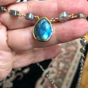 Ela Rae multi-stone in gold necklace